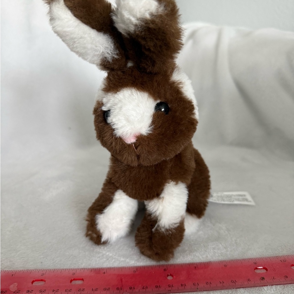 Charming Brown and White Stuffed Bunny